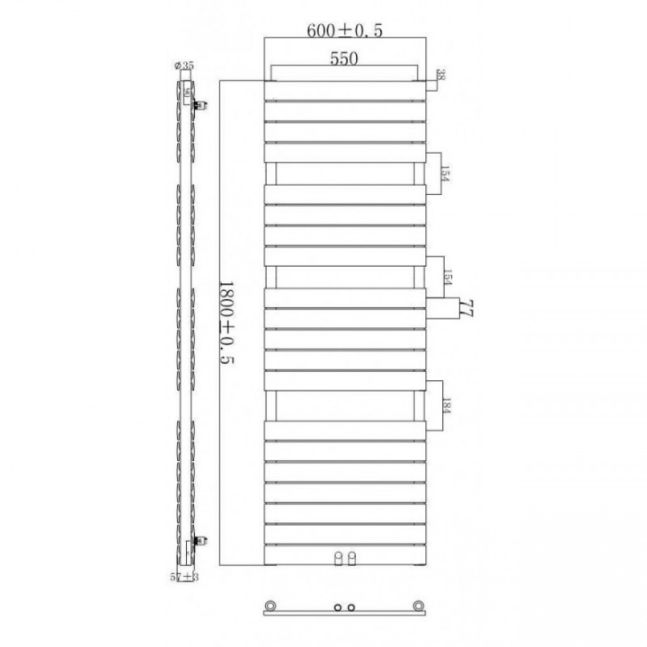 Design Flachheizkörper Doppellagig 1800x600  Badheizkörper Weiss