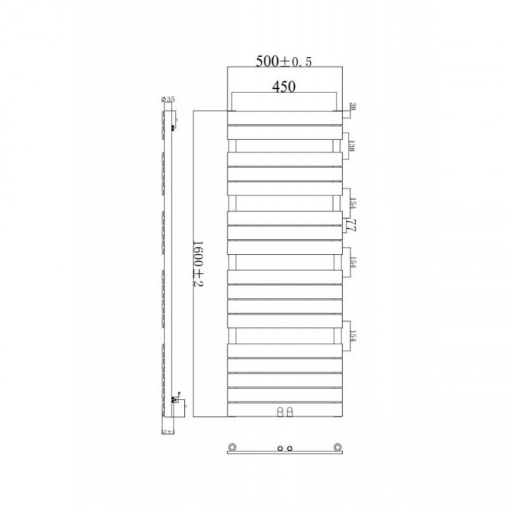 1600 x 500 mm Flach Weiß Badheizkörper Handtuchwärmer 1600 x 500 mm Flach Weiß Badheizkörper Handtuchwärmer