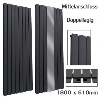 Spiegel Paneelheizkörper 1800x610 Doppellagig Anthrazit Flach Mittelanschluss Spiegel Paneelheizkörper 1800x610 Doppellagig Anthrazit Flach Mittelanschluss