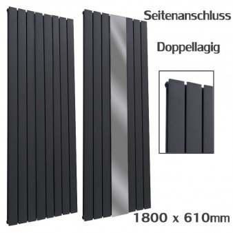Spiegel Paneelheizkörper 1800x610 Doppellagig Anthrazit Flach Seitenanschluss Spiegel Paneelheizkörper 1800x610 Doppellagig Anthrazit Flach Seitenanschluss