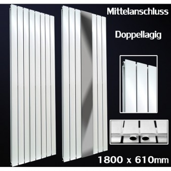 Spiegel Paneelheizkörper 1800x610 Doppellagig Weiß Flach Mittelanschluss Spiegel Paneelheizkörper 1800x610 Doppellagig Weiß Flach Mittelanschluss