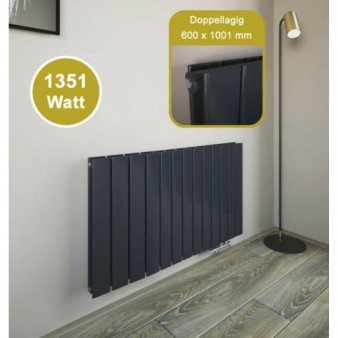 600x1001 mm Doppellagig Anthrazit Flach Heizkörper Paneelheizkörper Horizontal Badheizkörper 600x1001 mm Doppellagig Anthrazit Flach Heizkörper Paneelheizkörper Horizontal Badheizkörper