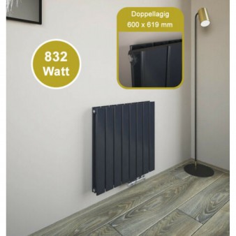 600x619 mm Doppellagig Anthrazit Flach Heizkörper Paneelheizkörper Horizontal Badheizkörper 600x619 mm Doppellagig Anthrazit Flach Heizkörper Paneelheizkörper Horizontal Badheizkörper