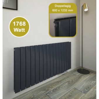 600x1232 mm Doppellagig Anthrazit Flach Heizkörper Paneelheizkörper Horizontal Badheizkörper Wandheizkörper 600x1232 mm Doppellagig Anthrazit Flach Heizkörper Paneelheizkörper Horizontal Badheizkörper Wandheizkörper