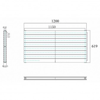 619 x 1200 mm Anthrazit Horizontal Paneelheizkörper Flach Seitenanschluss  619 x 1200 mm Anthrazit Horizontal Paneelheizkörper Flach Seitenanschluss
