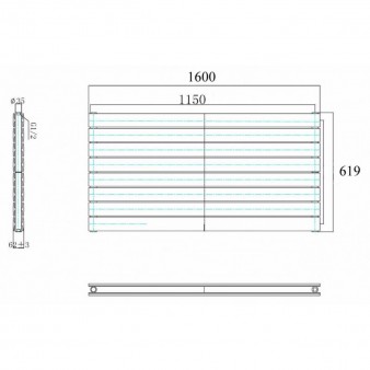 619 x 1600 mm Weiss Horizontal Paneelheizkörper Flach Seitenanschluss  619 x 1600 mm Weiss Horizontal Paneelheizkörper Flach Seitenanschluss