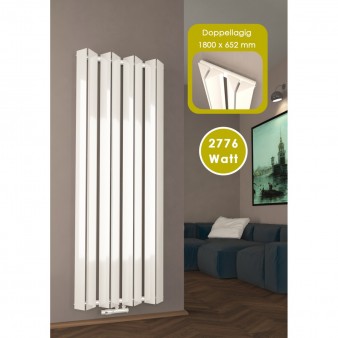 1800x652 mm Doppel-Triple Seitenanschluss Paneelheizkörper Weiß