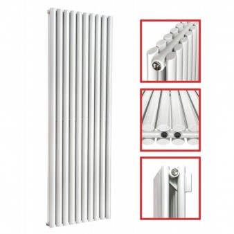 1800 x 590 Ellipse Doppellagig Weiss Mittelanschluss Paneelheizkörper