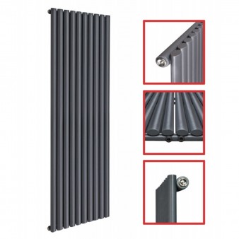 1800 x 590 Ellipse Einlagig Anthrazit Mittelanschluss Paneelheizkörper