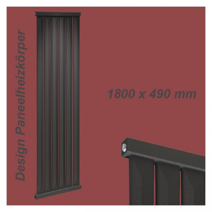 Paneelheizkörper 1800x490 Radfin-Diamond Anthrazit Seitenanschluss Paneelheizkörper 1800x490 Radfin-Diamond Anthrazit Seitenanschluss