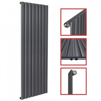 1600 x 604 mm Einlagig Mittelanschluss Flach Anthrazit