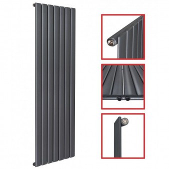 1800 X 528 Einlagig Mittelanschluss Flach Anthrazit