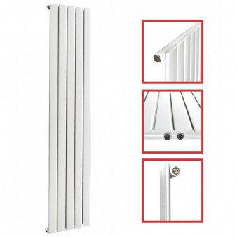 1800 X 376 mm Einlagig Mittelanschluss Flach Weiss