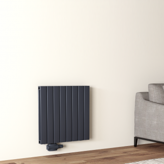 600x616 Alu Doppellagig Paneelheizkörper Flach Aluminium Vertikal Wandheizkörper Anthrazit