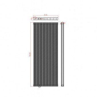 Alu Doppellagig Paneelheizkörper Versetzter Aluminium Wandheizkörper  Vertikal Anthrazit 1600x616  Alu Doppellagig Paneelheizkörper Versetzter Aluminium Wandheizkörper  Vertikal Anthrazit 1600x616