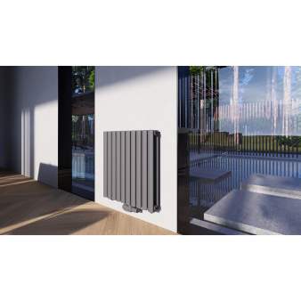 Horizontal Paneelheizkörper 600x590 Doppellagig Wandheizkörper Heizwand Mittelanschluss Anthrazit