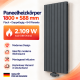 Flach Paneelheizkörper 1800 × 588 mm Anthrazit Doppellagig – Vertikaler Design Heizkörper mit Mittelanschluss